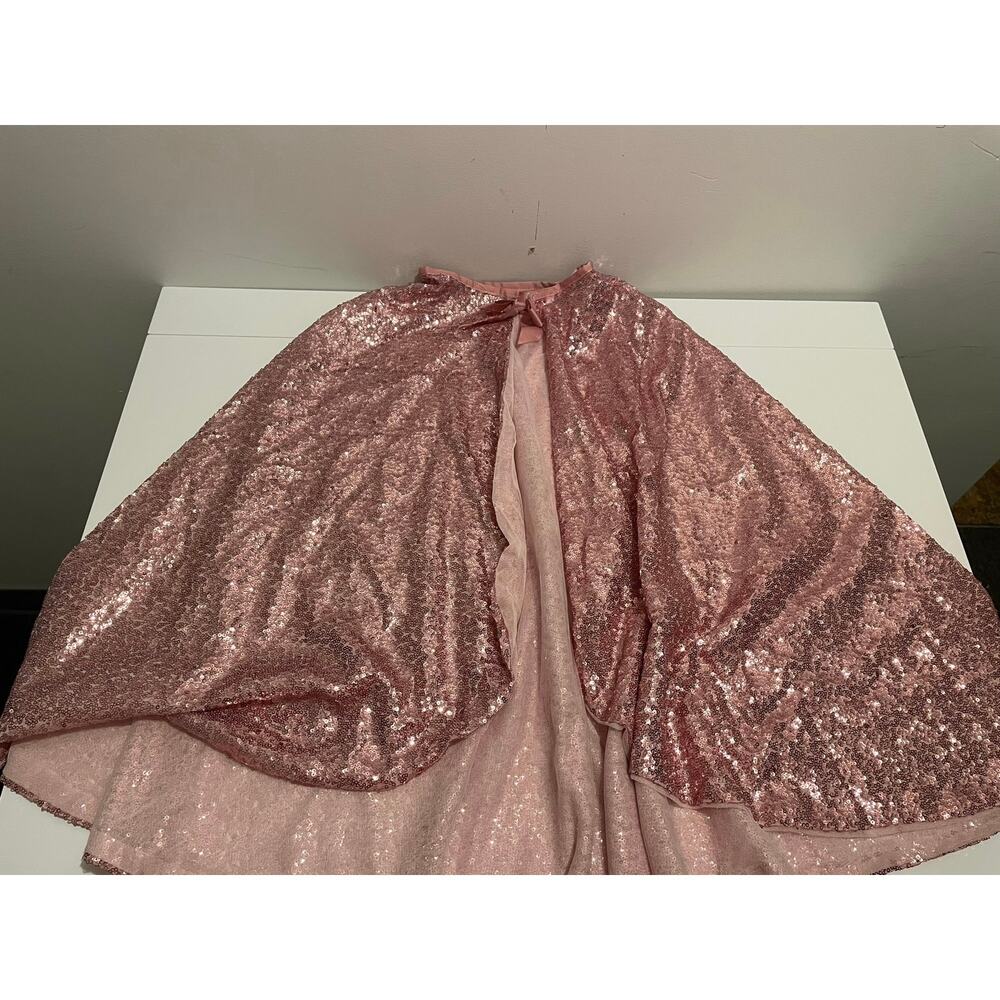 Great Pretenders Brand Kid's One Size Rose Gold Pink Sequin Cape Costume